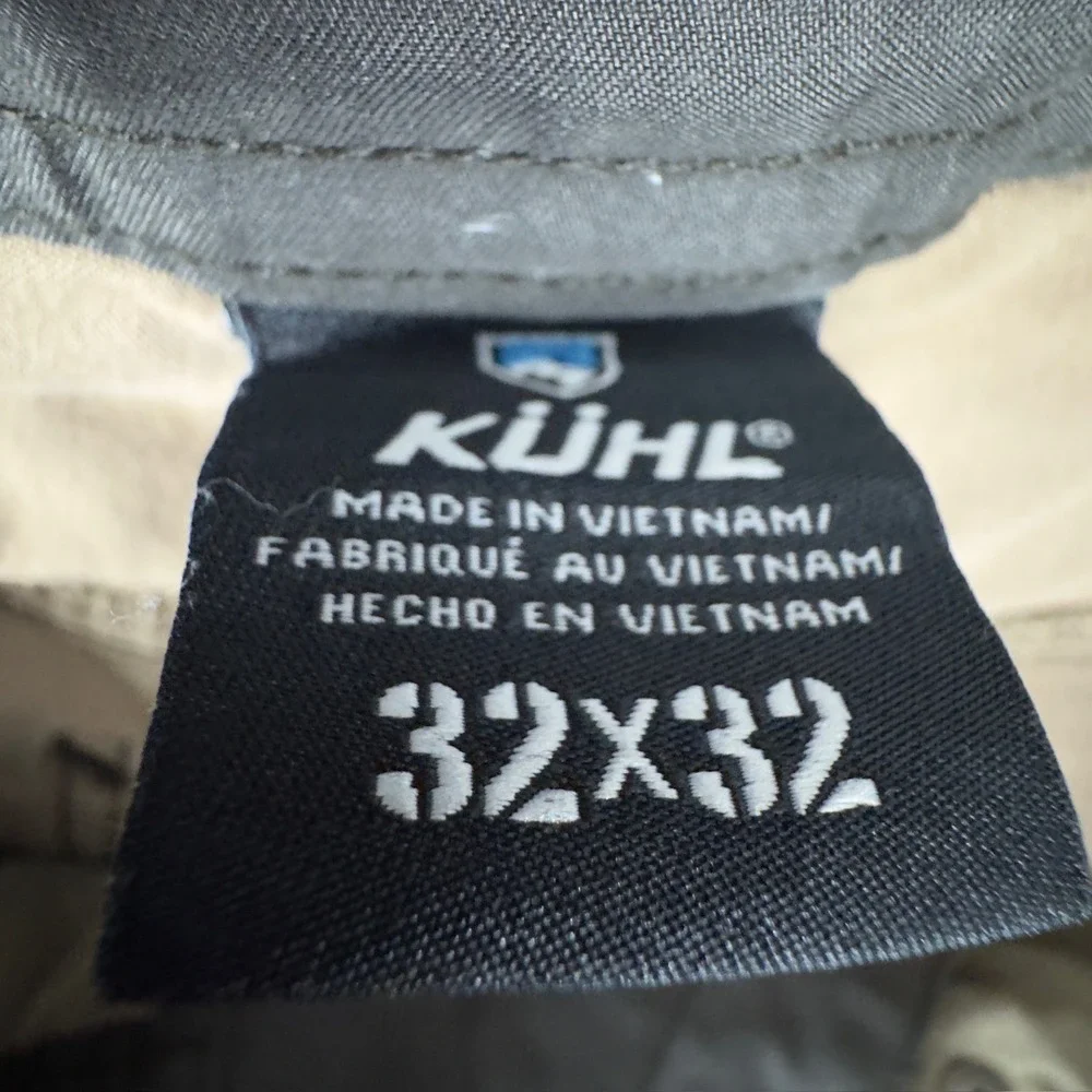 Kuhl Rydr Pants Mens 32x32 Olive Green Cotton Blend Stretch Utility Outdoor 6011